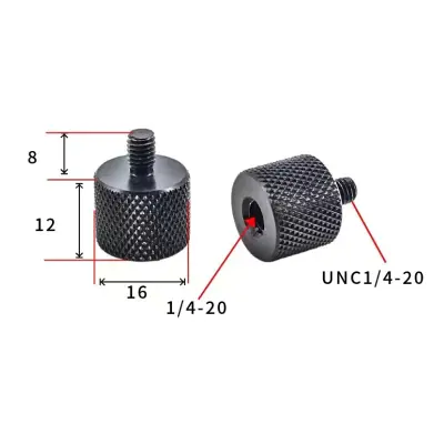 Adapter 1/4" na M10 za stojala in kamere - 5 kosov   1/4-20