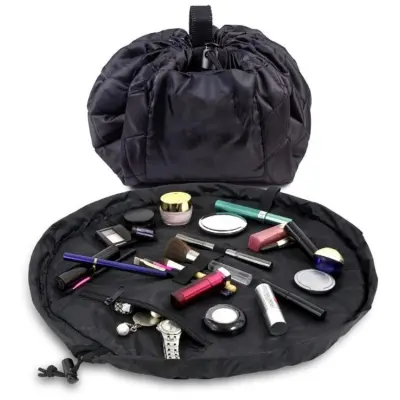 Velika kozmetična torbica z vrvico Black