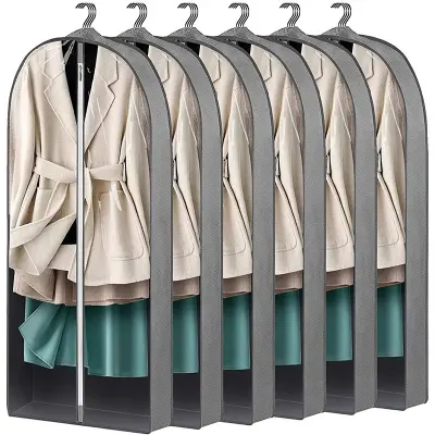 Breathable Garment Bag, prevleka za oblačila za zaščito pred prahom v omari Grey M