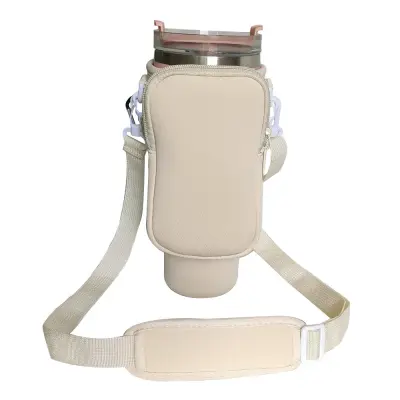 Nosilec za steklenico vode s snemljivo torbico za telefon, ki ustreza Stanleyju Beige