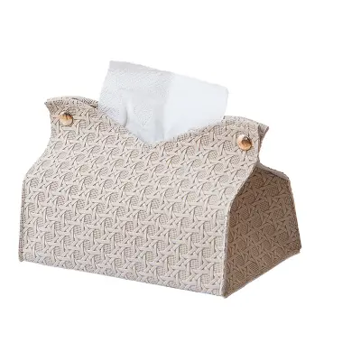 Usnjeni etui za škatlo za robčke, pravokotni nosilec za robčke za dekoracijo doma, pisarne in avtomobila