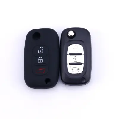 Silikonski ovitek za ključ s 3 gumbi za Mercedes Benz Smart Black