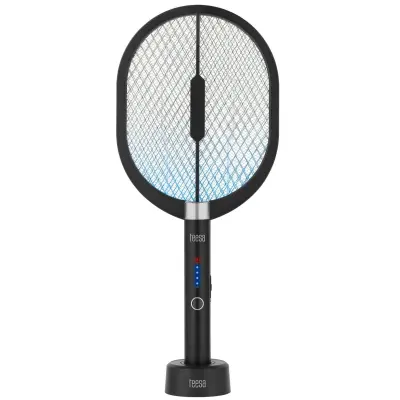 3v1 aku. električni lopar UV LED uničevalec insektov črn