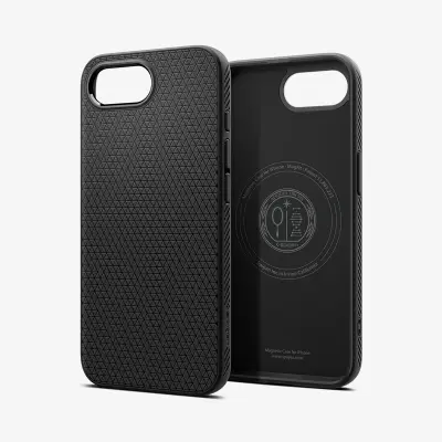 SPIGEN iPhone 16e Liquid Air MagFit Matte črn ovitek