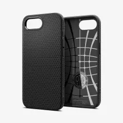 SPIGEN iPhone 16e Liquid Air Matte črn ovitek