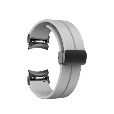 20 mm silikonski pašček za uro s črno zaponko Grey