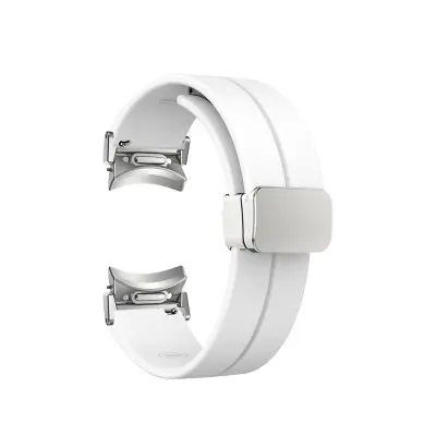 20 mm silikonski pašček za uro s črno zaponko    White