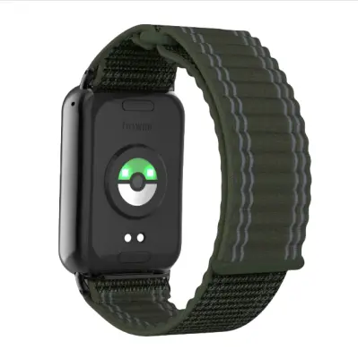 Najlonski trak z valovito zaponko za Xiaomi Band 9/8 Pro Green