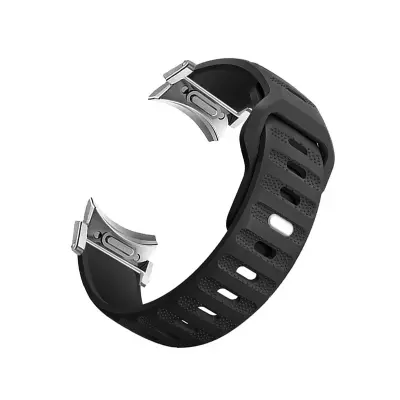 Pašček za Galaxy Watch 6/5/4 - Silikonski pašček za uro s hitrim sproščanjem Silver + Black