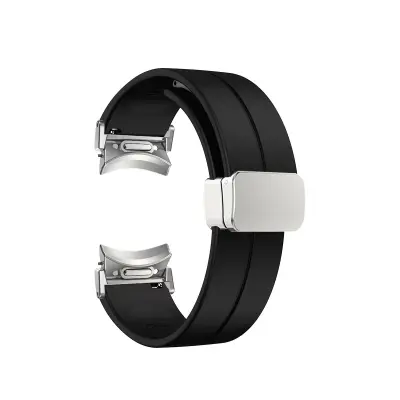 20 mm silikonski pašček za uro s črno zaponko    Black