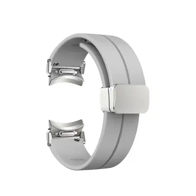 20 mm silikonski pašček za uro s črno zaponko    Grey