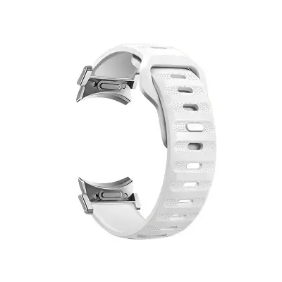 Pašček za Galaxy Watch 6/5/4 - Silikonski pašček za uro s hitrim sproščanjem Silver+White