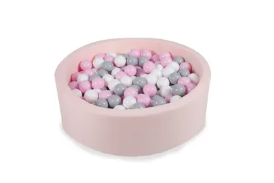 Otroški bazen s kroglicami, okrogel, 200 kroglic, 90x30 cm, Roza