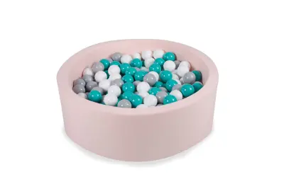 Otroški bazen s kroglicami, okrogel, 200 kroglic, 90x30 cm, Roza