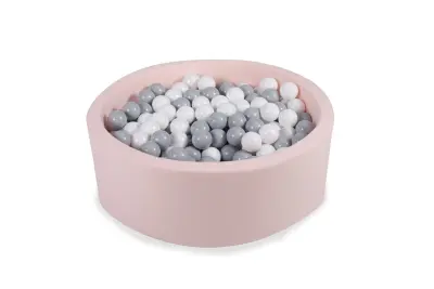 Otroški bazen s kroglicami, okrogel, 200 kroglic, 90x30 cm, Roza