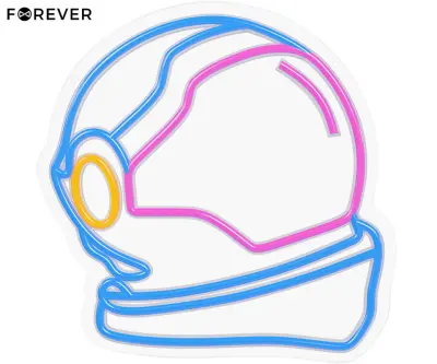 FOREVER Astronaut NEON LED luč, dekorativna, prilagodljiva svetlost, napajanje na USB, stikalo za vklop / izklop, 400x375mm, modra, roza, oranžna