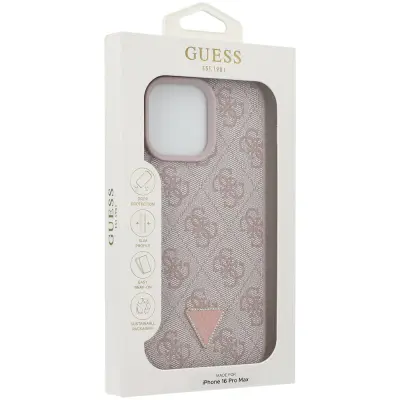 Originalni GUESS ovitek  GUHCP16XP4TDPP  za iPhone 16 Pro Max - Leather  - roza
