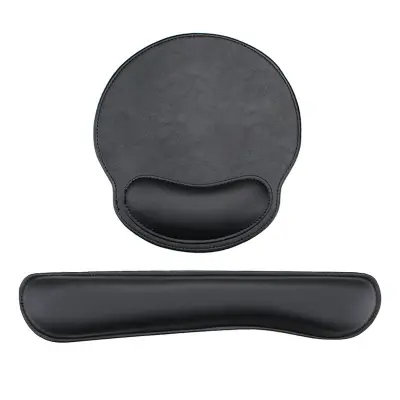 Ergonomski komplet naslona za zapestje in podloge za miško Black