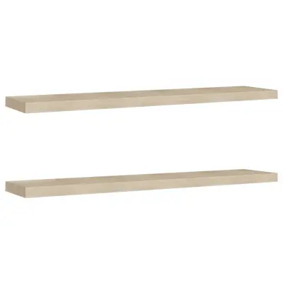2 kosi Stenske Police - Viseče police barva hrasta 120x23,5x3,8 cm MDF