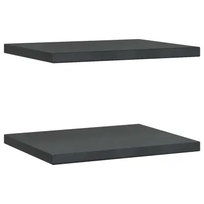 2 kosi Stenske Police - Viseče police 50x40x3 cm črna nerjaveče jeklo