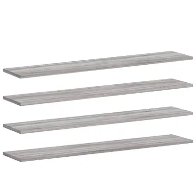 4 kosi Stenske Police - Viseče police siva sonoma 100x20x1,5 cm inženirski les