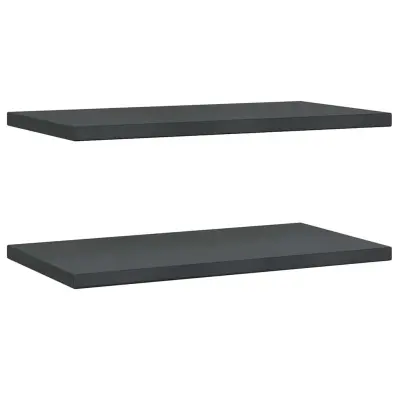 2 kosi Stenske Police - Viseče police 75x40x3 cm črna nerjaveče jeklo
