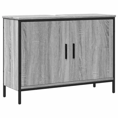 Omarica za umivalnik - Umivalniška omarica siva sonoma 80x30x60 cm inženirski les