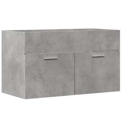 Kopalniška omarica za umivalnik - Umivalniška omarica betonsko siva 90x38,5x46 cm inženirski les