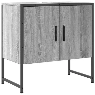 Omarica za umivalnik - Umivalniška omarica siva sonoma 60x33x60 cm inženirski les