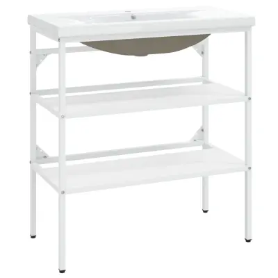 Okvir umivalnika - Umivalniška omarica z vgradnim umivalnikom belo železo