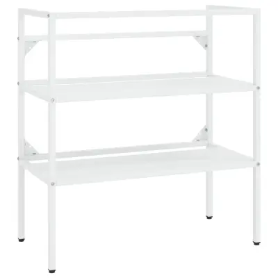 Kopalniški regal - Umivalniška omarica bel 79x38x83 cm železo