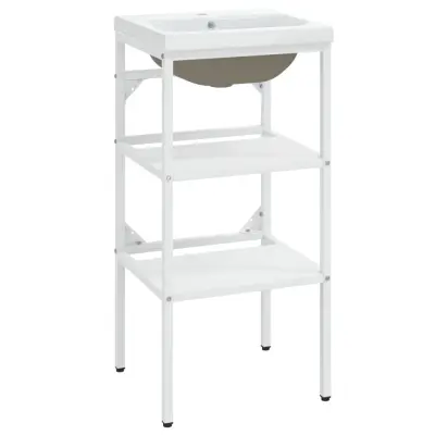 Okvir umivalnika - Umivalniška omarica z vgradnim umivalnikom belo železo