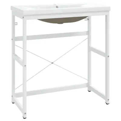 Okvir umivalnika - Umivalniška omarica z vgradnim umivalnikom belo železo