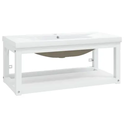 Okvir umivalnika - Umivalniška omarica z vgradnim umivalnikom belo železo