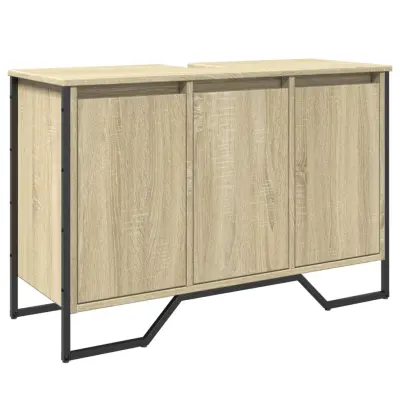 Omarica za umivalnik - Umivalniška omarica sonoma hrast 91x35x60 cm inženirski les