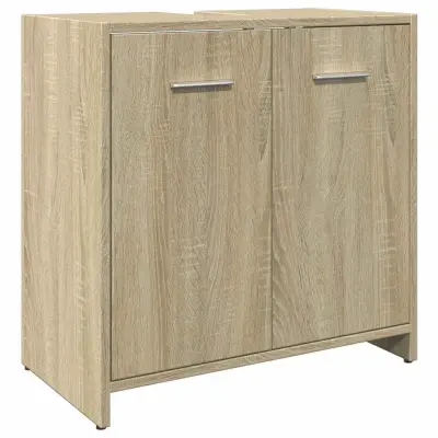 Omarica za umivalnik - Umivalniška omarica sonoma hrast 60x33x60 cm inženirski les
