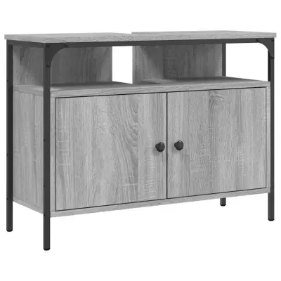 Omarica za umivalnik - Umivalniška omarica siva sonoma 80x30x60 cm inženirski les