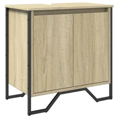 Omarica za umivalnik - Umivalniška omarica sonoma hrast 60x35x60 cm inženirski les