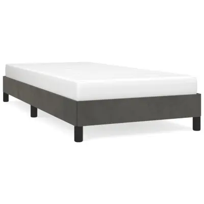 Posteljni okvir - Enojna postelja - Postelja za odrasle brez vzmetnice temno siv 90x190 cm žamet-J7929