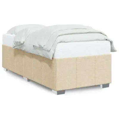 Posteljni okvir - Enojna postelja - Postelja za odrasle brez vzmetnice Cream 90x200 cm Tkanina-J7092