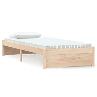 Posteljni okvir - Enojna postelja - Postelja za odrasle trden les 75x190 cm-J15485