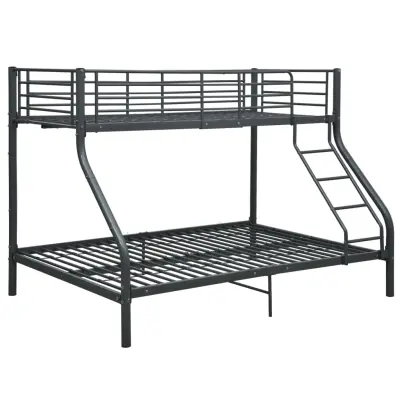Okvir za pograd - Krevet na sprat - Bunk krevet črn kovinski 140x200 cm/90x200 cm-J89