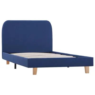 Posteljni okvir - Enojna postelja - Postelja za odrasle modro blago 90x200 cm-J8846