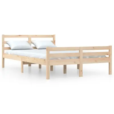 Posteljni okvir - Dvoposteljna postelja - Zakonska postelja iz trdnega lesa 135x190 cm-J14553