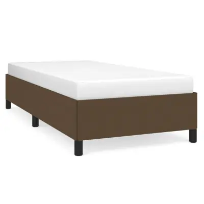 Posteljni okvir - Enojna postelja - Postelja za odrasle brez vzmetnice temno rjav 100x200 cm blago-J7735