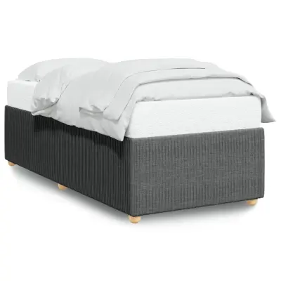 Posteljni okvir - Enojna postelja - Postelja za odrasle brez vzmetnice temno siv 80x200 cm blago-J7862