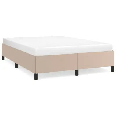 Posteljni okvir - Dvoposteljna postelja - Zakonska postelja kapučino 140x190 cm umetno usnje-J14618