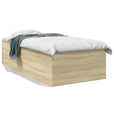 Posteljni okvir - Enojna postelja - Postelja za odrasle sonoma hrast 75x190 cm inženirski les-J15405