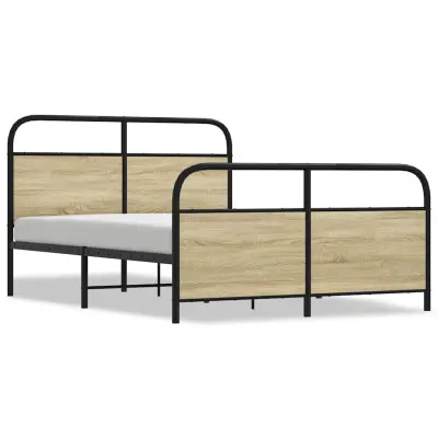 Posteljni okvir - Dvoposteljna postelja - Zakonska postelja brez vzmetnice 120x190 cm sonoma hrast inž. les-J10401