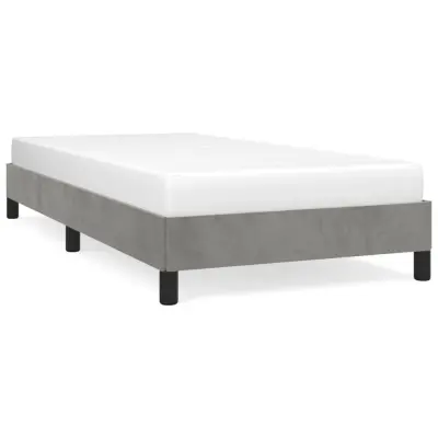 Posteljni okvir - Enojna postelja - Postelja za odrasle brez vzmetnice svetlo siv 80x200 cm žamet-J7529